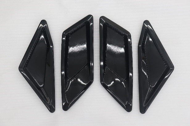 Hood air duct bezels （the direct pellet-fed 3D-printed components）