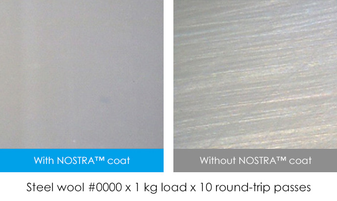 Steel wool #0000 x 1 kg load x 10 round-trip passes
