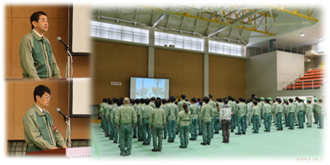 Safety pledge ceremony at Iwakuni-Ohtake Works (April 2024)