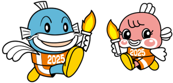 大会マスコット キャッフィーとチャッフィー画像