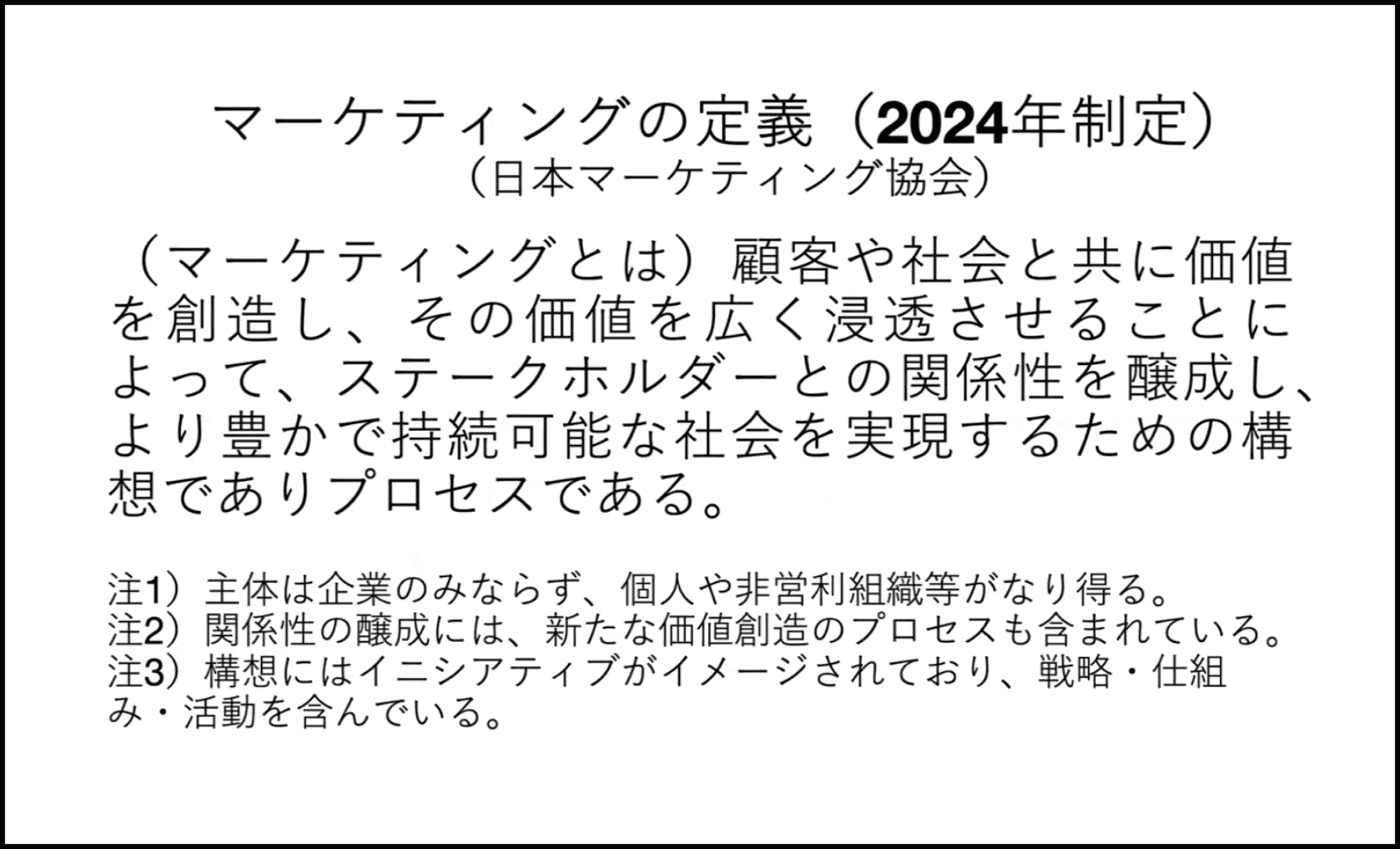 マーケティングの定義2024