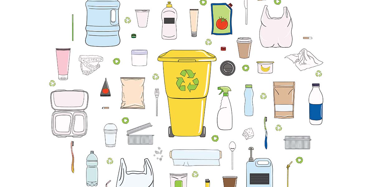 プラスチックリサイクルのゴミ箱