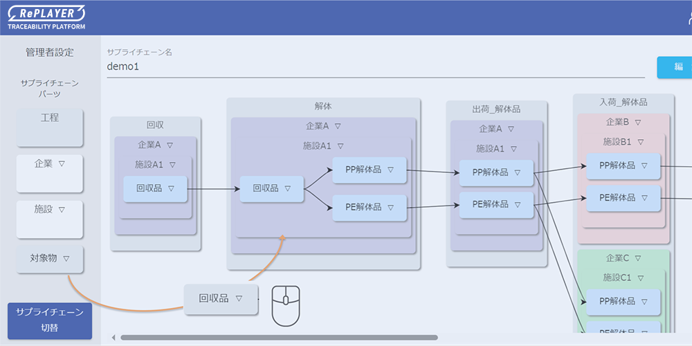 初期設定・データ入力時の実際の画面