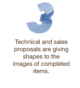 3.Technical and sales proposals are giving shapes to the images of completed items.?